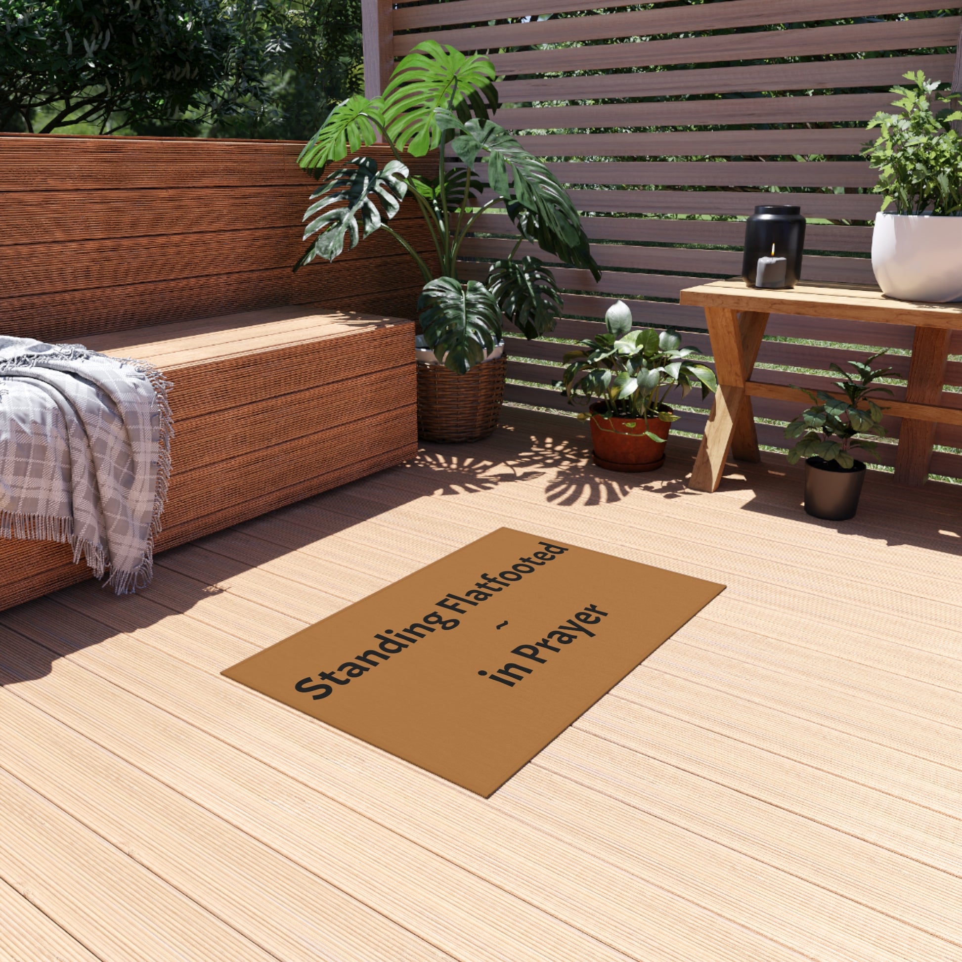 Prayer Outdoor Rug, Decorative Patio Mat, Prayer Rug for Garden, Outdoor Decor, Unique Housewarming Gift
