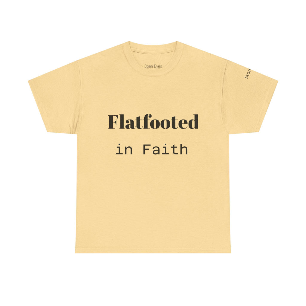Flatfooted in Faith: Unisex Faith-Based Cotton Tee, Inspirational Shirt, Gift for Believers, Casual Wear, Church Events, Spiritual Comfort